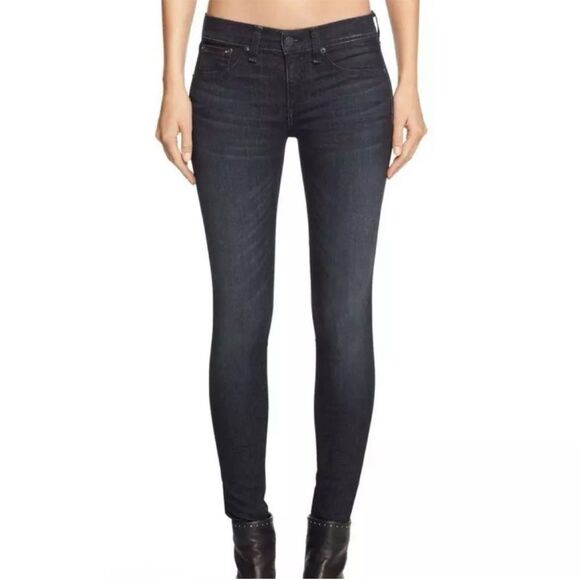 Rag & Bone Women’s Skinny Black Rae Denim Jeans Size 28 W1502K 122BLK - Picture 1 of 10